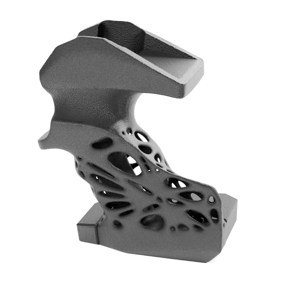 Rückseite des BIOTOUCH Griffs für Feinwerkbau Red Dot Simulator Pistole in Schwarz